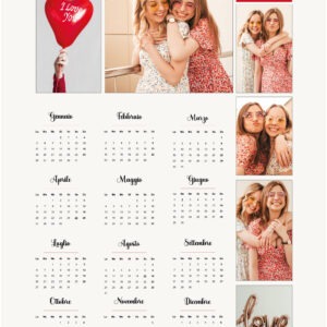 Calendario pagina singola 30x40 modello 3 (love/friendship)