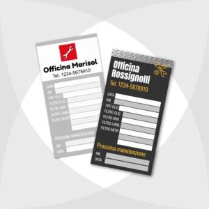 Adesivo tagliando olio professionale, 50x95 cm (confezioni da 25 a 6.000 pz) personalizzato con il tuo logo