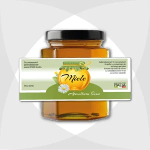 Etichetta miele 91x35 mm (rotolo da 25 a 3.000 etichette) cod. 6000