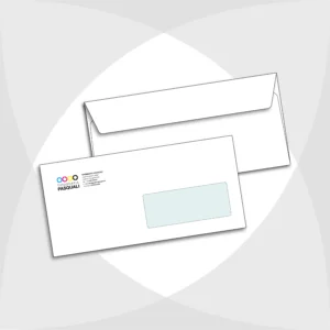 Buste commerciali con finestra, 11x22 e 11x23 cm, carta bianca 90gr, chiusura a strip (confezioni da 500 a 15.000 pezzi) cod. 4072